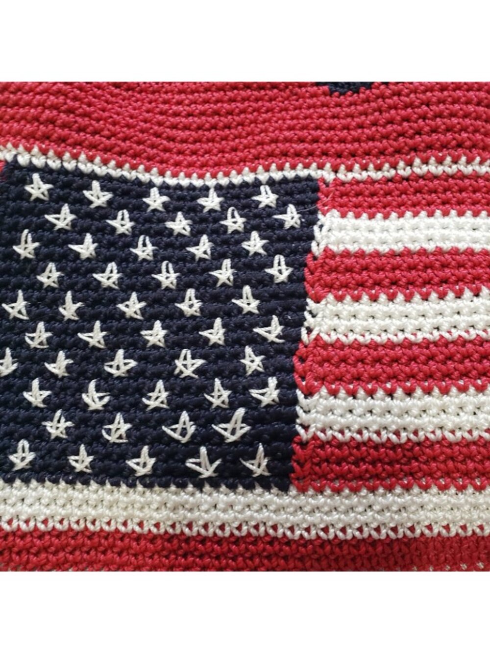 The Sak Hobo Tote Bucket Handbag Large Red White Blue Patriot Flag Stars H8 - Picture 4 of 10